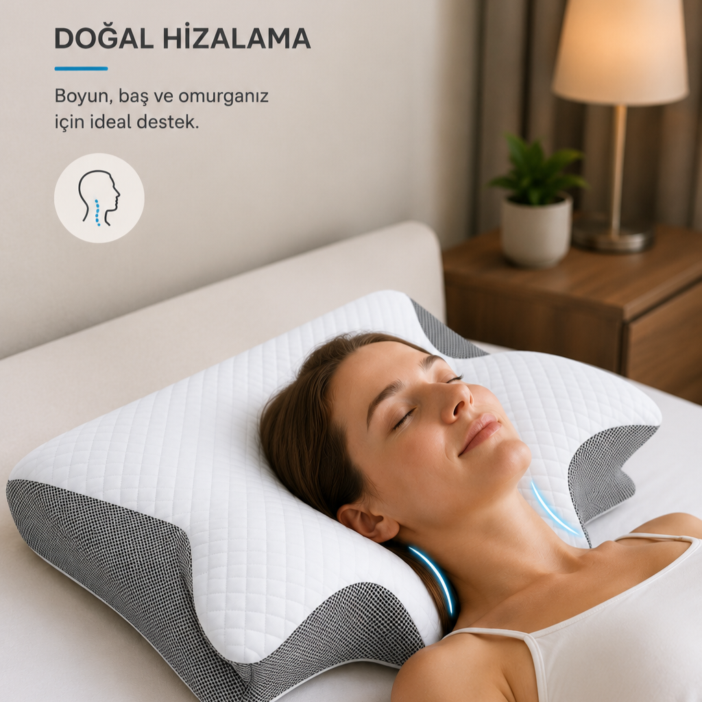 Ortopedik Visco Boyun Yastığı - Ergonomik Uyku Yastığı
