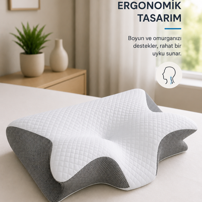 Ortopedik Visco Boyun Yastığı - Ergonomik Uyku Yastığı